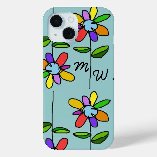 Funda De Case-Mate Para iPhone coloridas flores (Reverso )