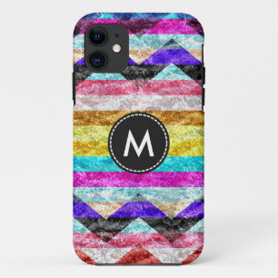 Funda Para iPhone 11 Coloridas franjas de Chevron Vintage