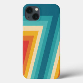 Funda Para iPhone 13 Coloridas franjas retro - Diseño de los años 80