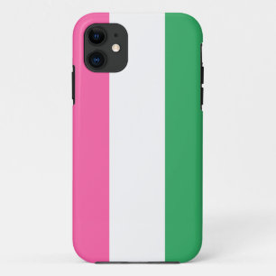 Funda Para iPhone 11 Coloridas franjas verticales blancas-rosadas espor