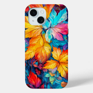 Funda Para iPhone 15 Coloridas hojas otoñales caídas
