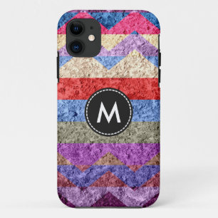 Funda Para iPhone 11 Coloridas Huellas de Chevron Vintage #5