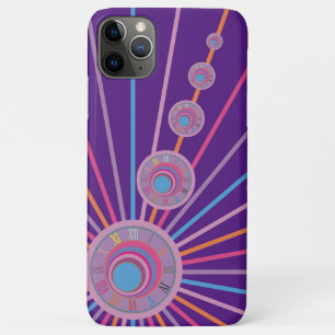 Funda Para iPhone 11 Pro Max Coloridas líneas de reloj psicodélicas surrealista