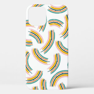 Funda Para iPhone 12 Coloridas líneas y formas pastel. Formas arcoiris,