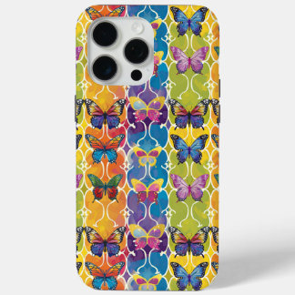 Funda Para iPhone 15 Pro Max Coloridas mariposas arcoiris con patrones digitale