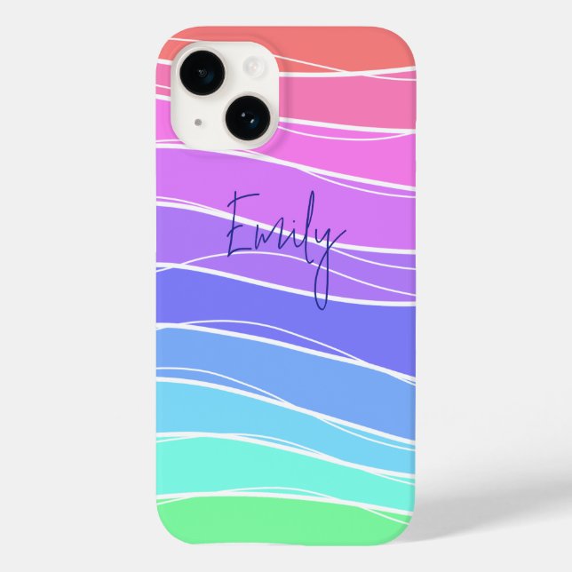 Funda De Case-Mate Para iPhone Colorido a rayas (Reverso )