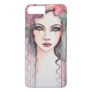 Funda Para iPhone 8 Plus/7 Plus Colorido Abstracto Pintado Chica acuarela