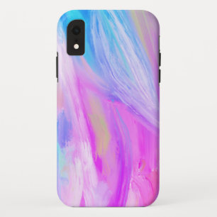Funda Para iPhone XR Colorido arcoiris abstracto pintura al óleo púrpur