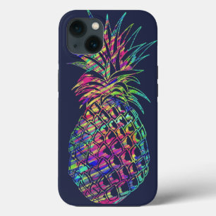 Funda Para iPhone 13 Colorido arte de piña tropical de moda