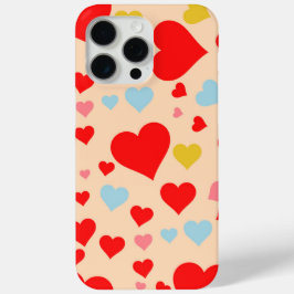 Funda Para iPhone 15 Pro Max Colorido azul rosado rojo Cute Simple Heart Y2K Pa