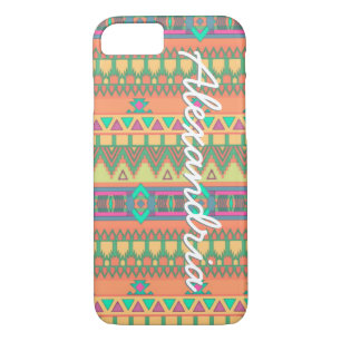Funda Para iPhone 8/7 Colorido Chevron Zig Zag Tribal Aztec Pattern Chic