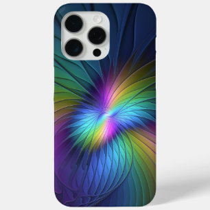 Funda Para iPhone 15 Pro Max Colorido Con Azul Moderno Resumen Arte Fractal