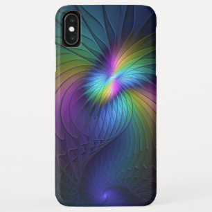 Funda Para iPhone XS Max Colorido Con Azul Moderno Resumen Arte Fractal