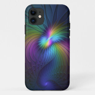 Funda Para iPhone 11 Colorido Con Azul Moderno Resumen Arte Fractal