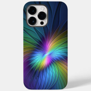 Funda Para iPhone 14 Pro Max De Case-Mate Colorido Con Azul Moderno Resumen Arte Fractal