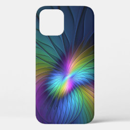 Funda Para iPhone 12 Pro Colorido Con Azul Moderno Resumen Arte Fractal