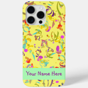 Funda Para iPhone 15 Pro Max Colorido Confetti Toss Sobre Amarillo