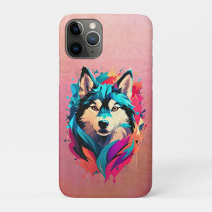 Funda Para iPhone 11 Pro Colorido Husky Dog Head Vibrant Husky Lovers