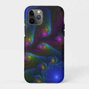 Funda Para iPhone 11 Pro Colorido Luminoso Abstracto Moderno Trippy Fractal