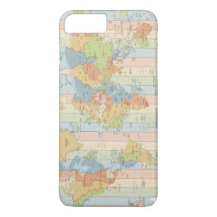 Funda Para iPhone 8 Plus/7 Plus Colorido mapa de zonas horarias para viajeros del 