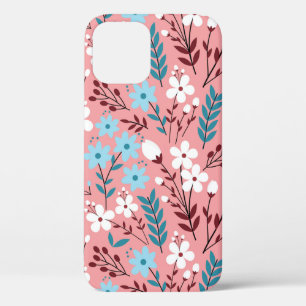 Funda Para iPhone 12 Colorido pastel Flor Patrón sin foco de color rosa