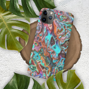 Funda Para iPhone 11 Pro Max Colorido Patrón de Arte de Olas Difusas Divertido 