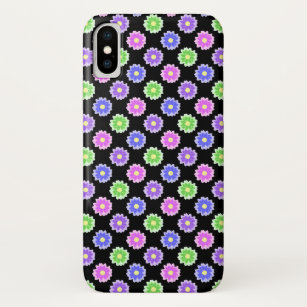 Funda Para iPhone X Colorido patrón de flor retro Neon 80s