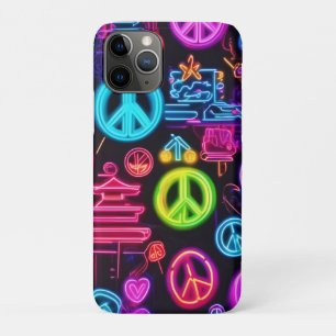Funda Para iPhone 11 Pro Colorido patrón de paz neón