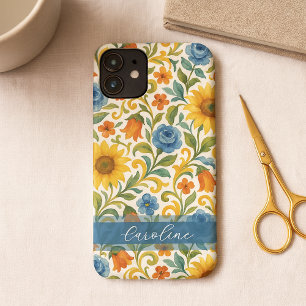Funda Para iPhone 11 Pro Max Colorido Patrón Floral de Hojas Sicilianas Chic