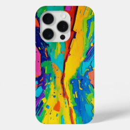 Funda Para iPhone 15 Pro Colorido Resumen Pintura vibrante de arte