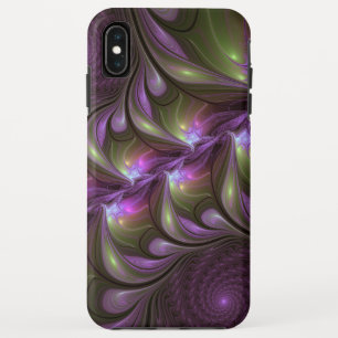 Funda Para iPhone XS Max Colorido Resumen Violeta Púrpura Khaki Arte Fracta