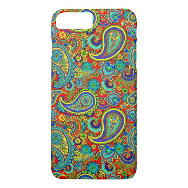 Funda De Case-Mate Para iPhone Colorido Retro Paisley (Reverso)