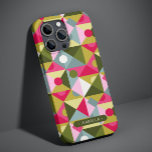 Funda Para iPhone 14 De Case-Mate Colorido Trendy Modern Girly Pattern Nombre person<br><div class="desc">Colorido Trendy Modern Girly Pattern Nombre personalizado Smartphone iPhone Case presenta un colorido patrón geométrico en tonos rosa, verde y azul con su nombre personalizado en moderna y elegante tipografía de escritura. Perfecto para cumpleaños, Navidades, Día de la Madre, hermana, mejor amiga y más. Diseñado por © Evco Studio www.zazzle.com/store/evcostudio...</div>