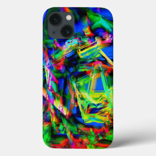 Funda Para iPhone 13 Coloridos cuadrados verdes manchados, trazo de pin