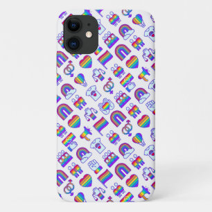 Funda Para iPhone 11 Coloridos patrones de iconos arco iris