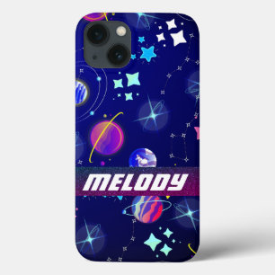 Funda Para iPhone 13 coloridos planetas del espacio ultraterrestre patr