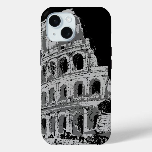 Funda De Case-Mate Para iPhone Colosseo blanco y negro (Reverso )