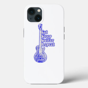 Funda Para iPhone 13 Coma guitarra dormido repetida. guitarra azul vint