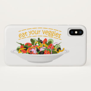 Funda Para iPhone X Coma tus verduras Cita cuenco de ensaladas frescas