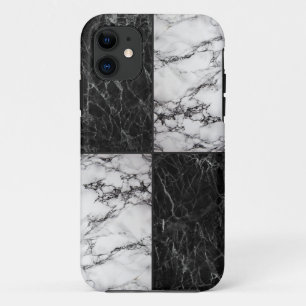 Funda Para iPhone 11 Combinación de Mármol Blanco y Negro