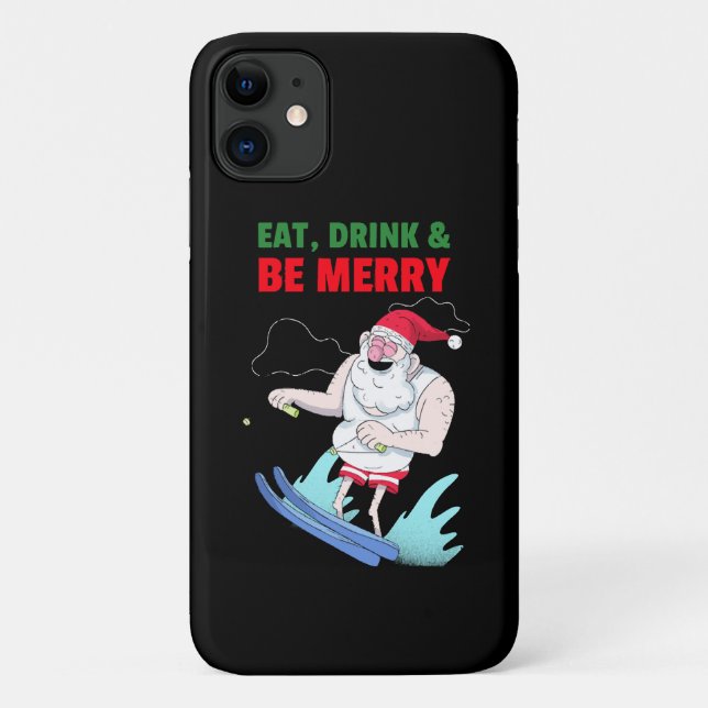 Funda De Case-Mate Para iPhone Come, Bebe y Alégrate Navidad (Reverso)