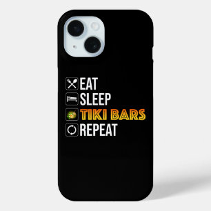Funda Para iPhone 15 Come. Dormir. Bares Tiki. Repetir