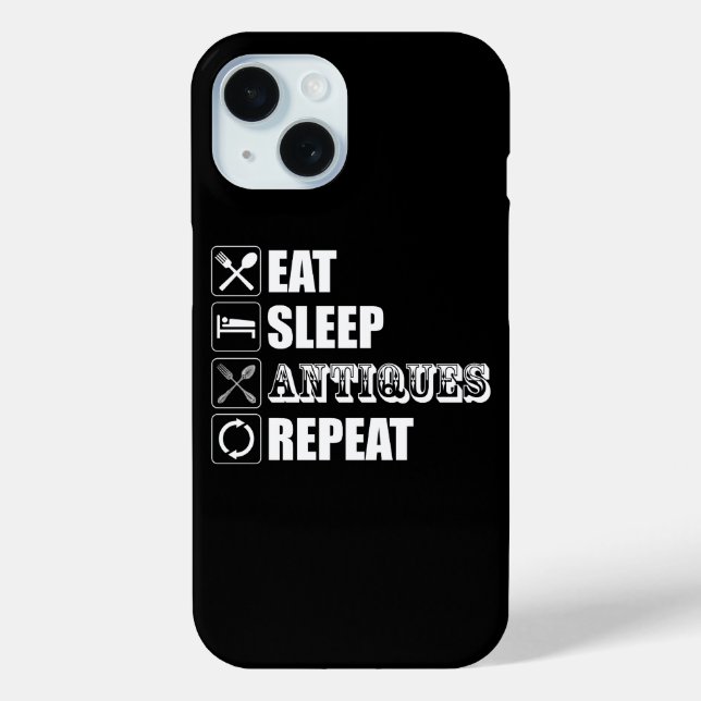 Funda De Case-Mate Para iPhone Come. Duerme. Antigüedades. Repite (Reverso )