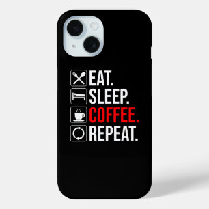 Funda Para iPhone 15 Come. Duerme. Café. Repite