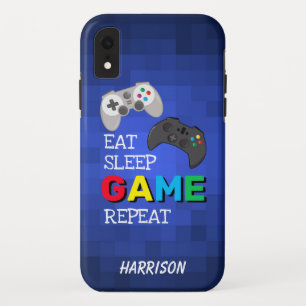 Funda Para iPhone XR Come, Duerme, Juega, Repite Gamer Personalizado