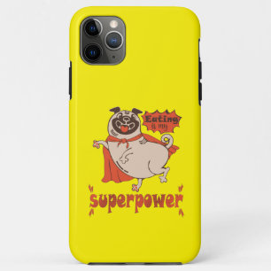 Funda Para iPhone 11 Pro Max Comer es mi sobrenombre rojo cloak pug estilo cómi