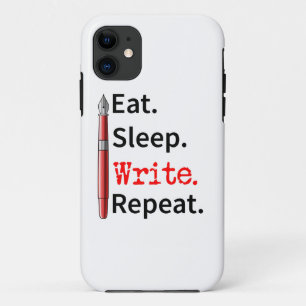 Funda Para iPhone 11 Comer escritora repetida de escritura de suspensió