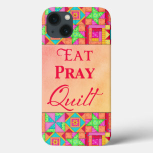title_seo2 Comer Pray Quilt Red Coral Patchwork Block Art