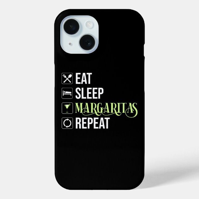 Funda De Case-Mate Para iPhone Comer Sleep Margaritas Repetir (Reverso )