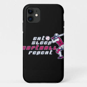 Funda Para iPhone 11 Comer Sleep Softball Repetir el regalo de Guay par